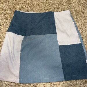 SHEIN Colorblock Mini Skirt in Blue and White